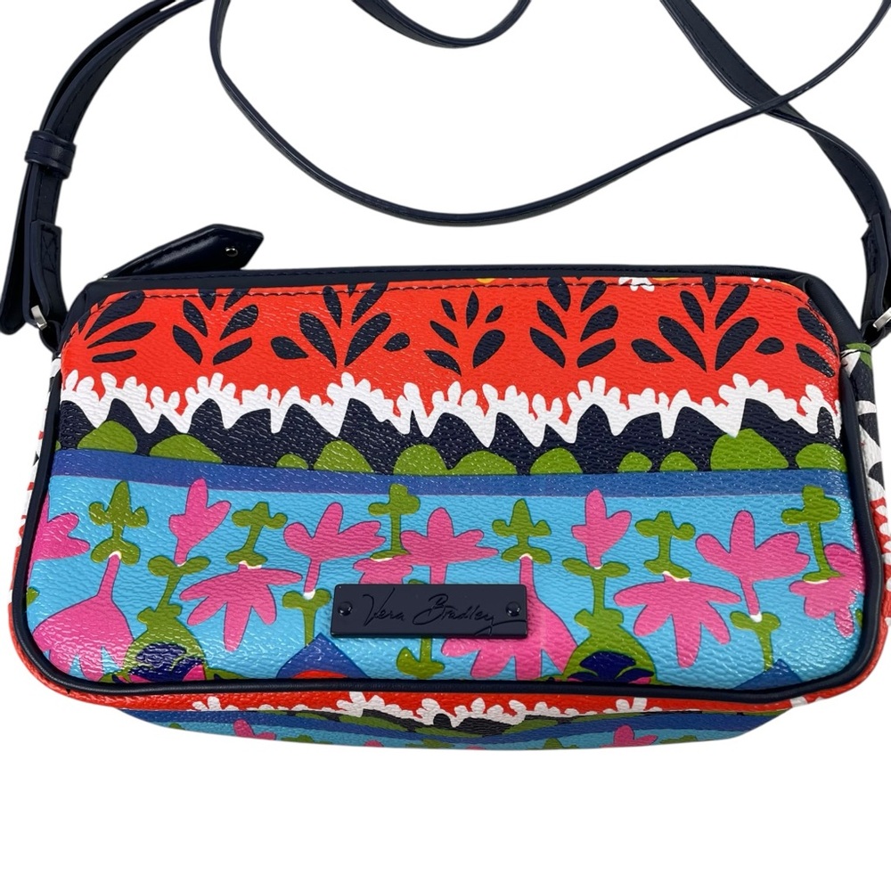 Vera Bradley Rio Stripe Small Crossbody Bag Purse - Bright Vibrant Colors - Picture 2 of 9
